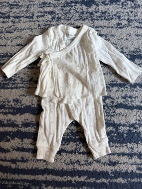 Carter's Cream Knit Baby Two-Piece Set with Pink Accents